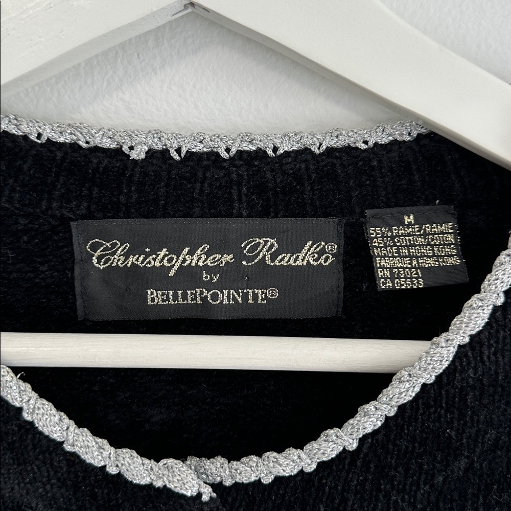 Vintage Christopher Radko Embellished Jacket Ramie/Cotton Medium - Picture 6 of 9